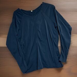 Athleta Foothill Seamless Long Sleeve Active Training Shirt Teal